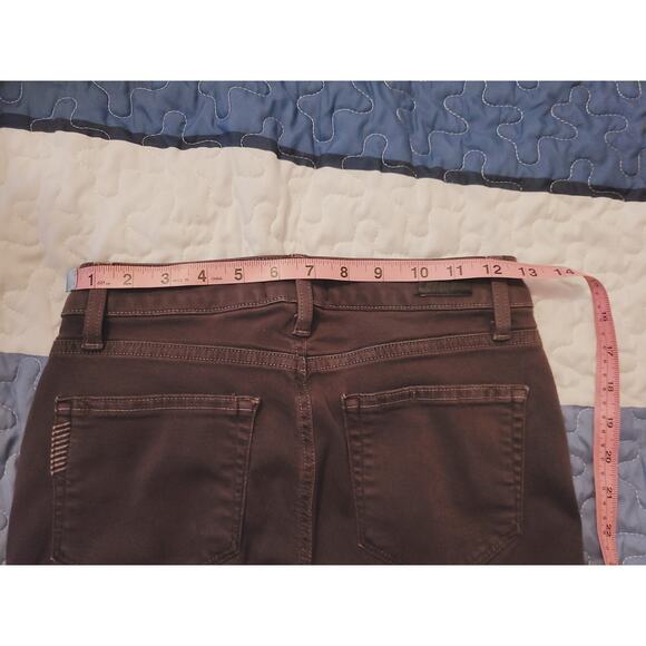 Paige Jeans Edgy Moto High Rise Ankle Skinny Jeans Double Zipper Sz 26 Mulberry - Picture 8 of 8